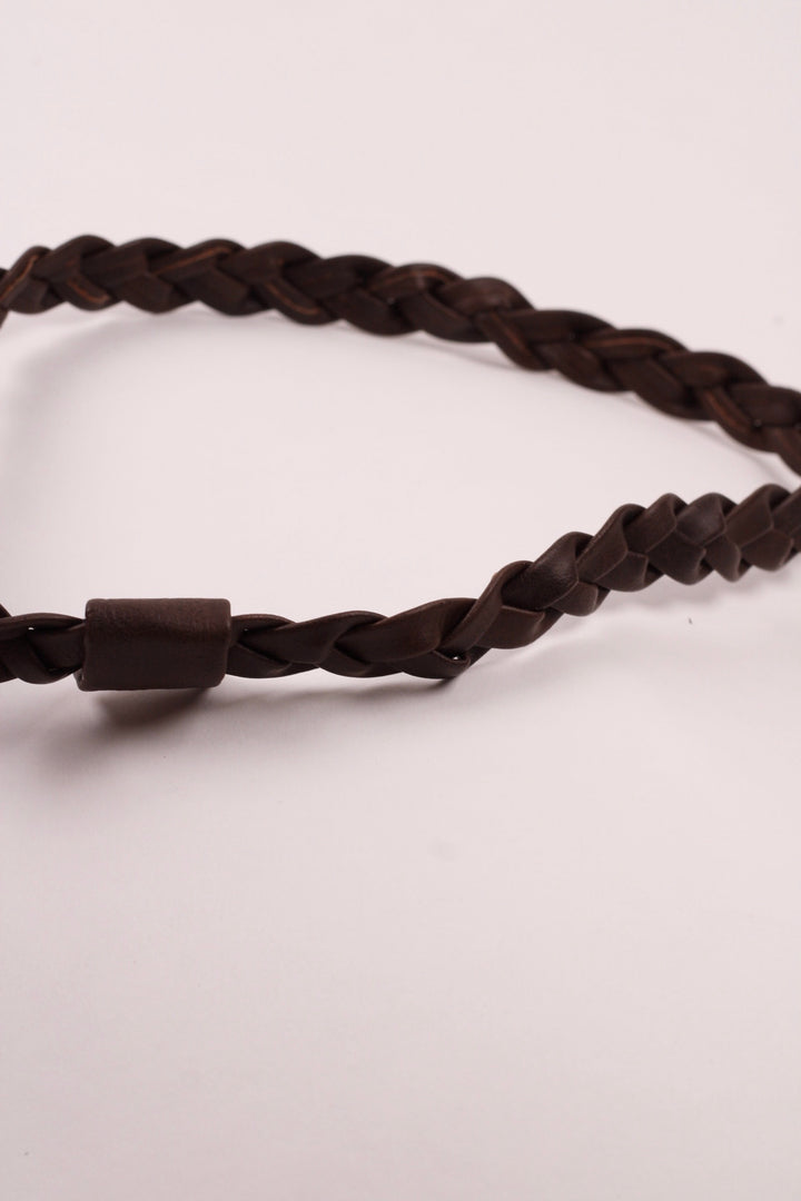 Forged Braided Faux Leather Hat Band