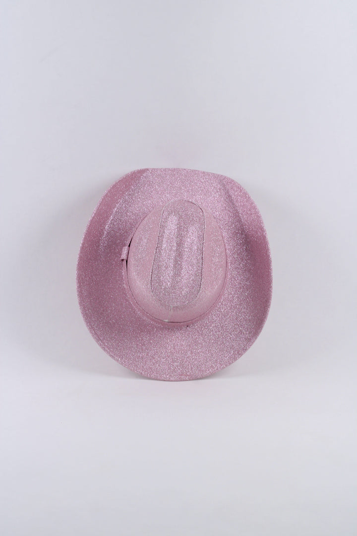 Imperfect Western Cowboy Glitter Hat- Light Pink