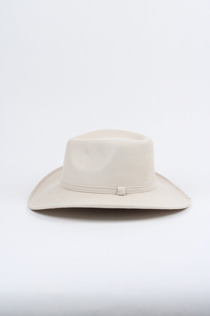 Amarillo Vegan Suede Cowboy Rancher Hat- Ivory