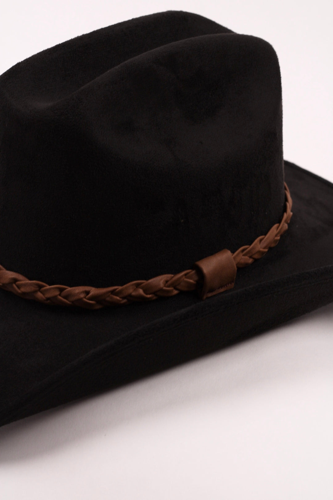 Forged Braided Faux Leather Hat Band
