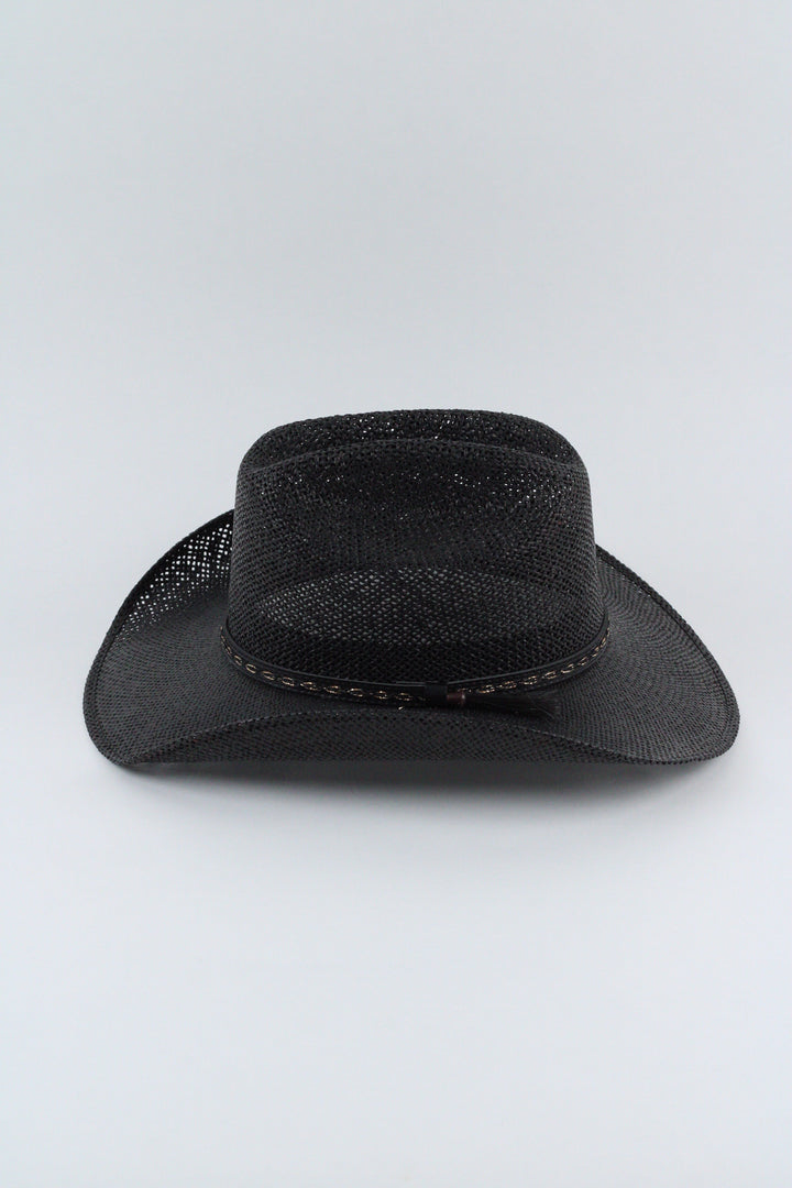 The Montecito Raffia Cowboy Hat - black