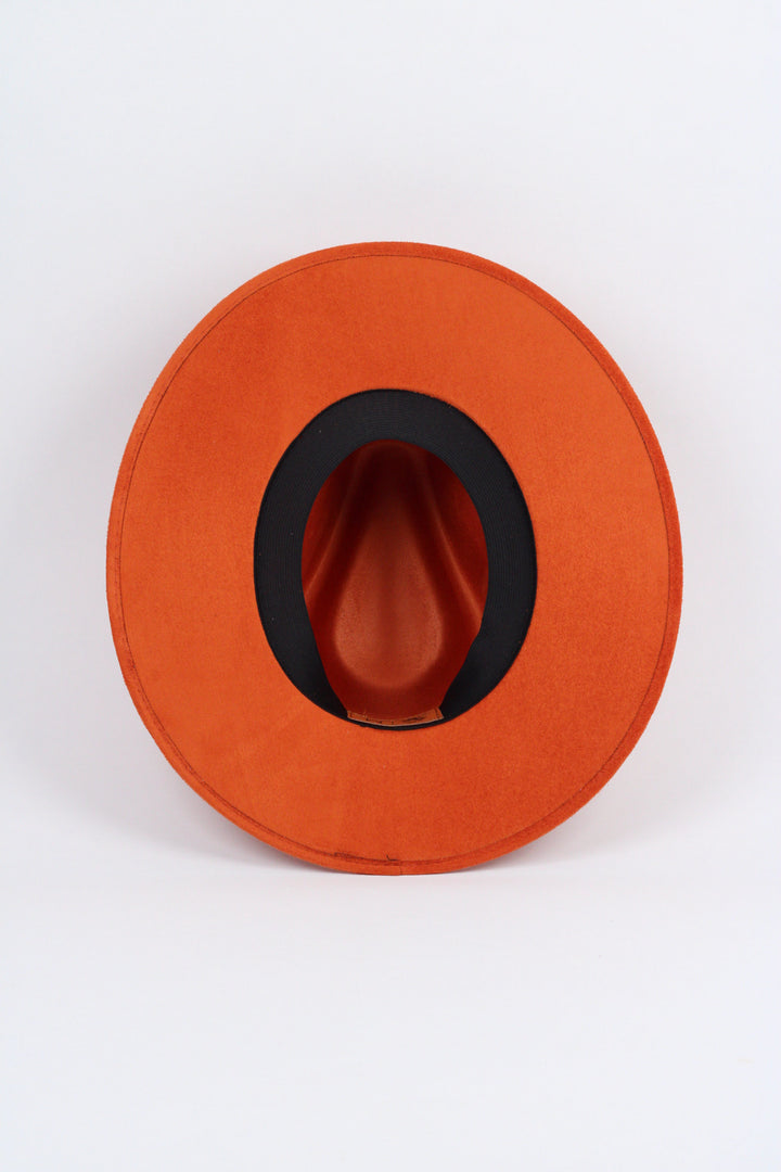 Vegan Suede Rancher Hat - Orange