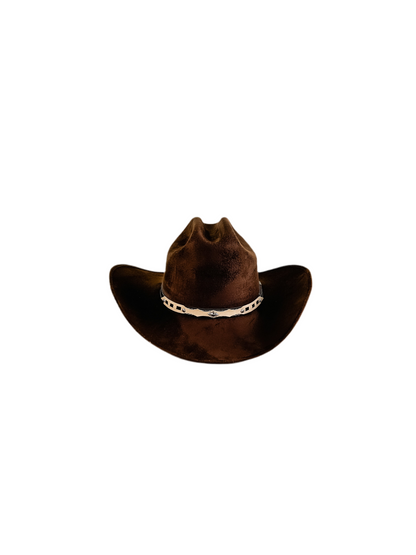 Texana Vegan Suede Cowboy Hat- Chocolate