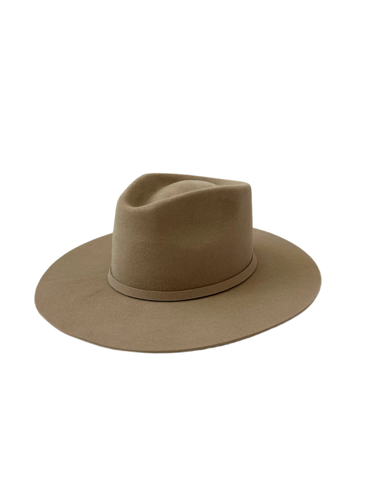 Emery Merino Wool Teardrop Rancher Hat - Cappuccino