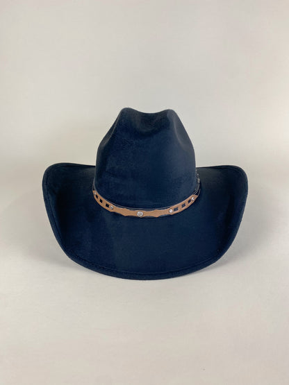 Austin Vegan Suede Cowboy Hat- Black