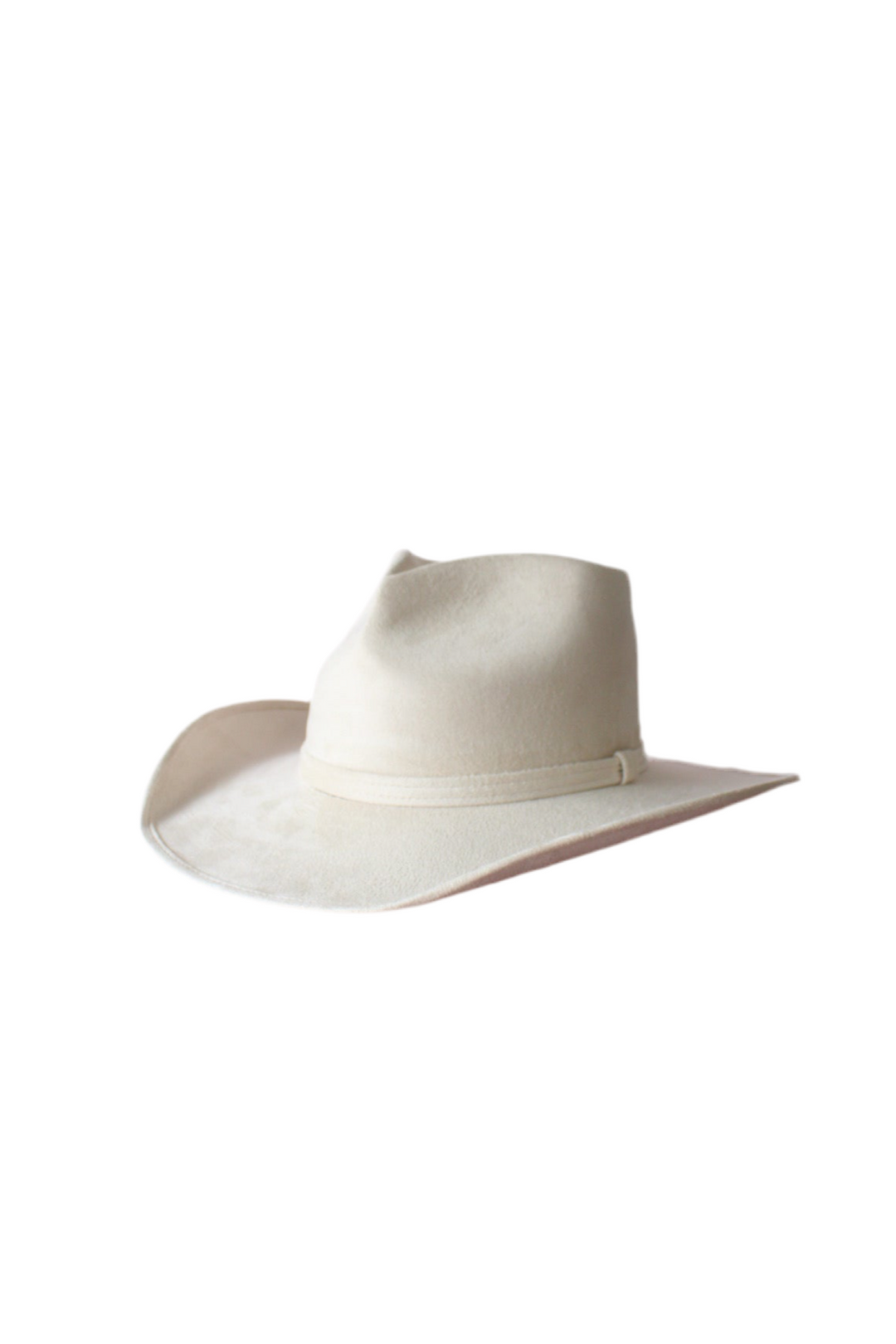 Vegan Suede Heart Shaped Cowboy Hat- Ivory