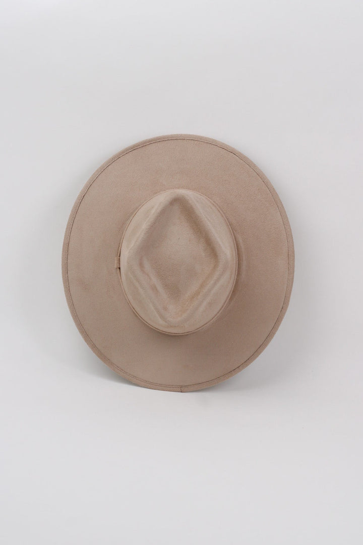 Vegan Suede Diamond Hat - Flat Brim - Sand