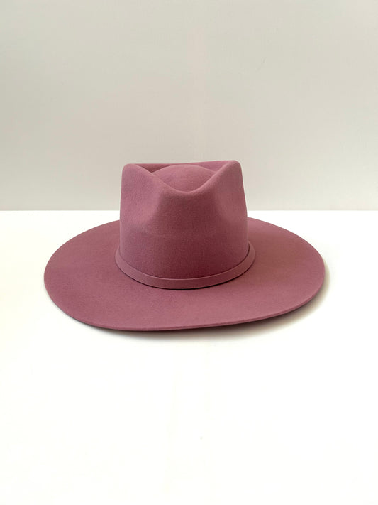 PREORDER Emery Merino Wool Teardrop Rancher Hat - Mulberry Pink