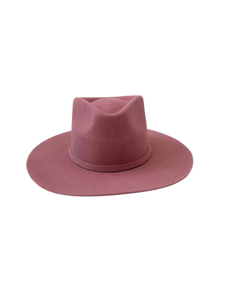 Emery Merino Wool Teardrop Rancher Hat - Mulberry Pink