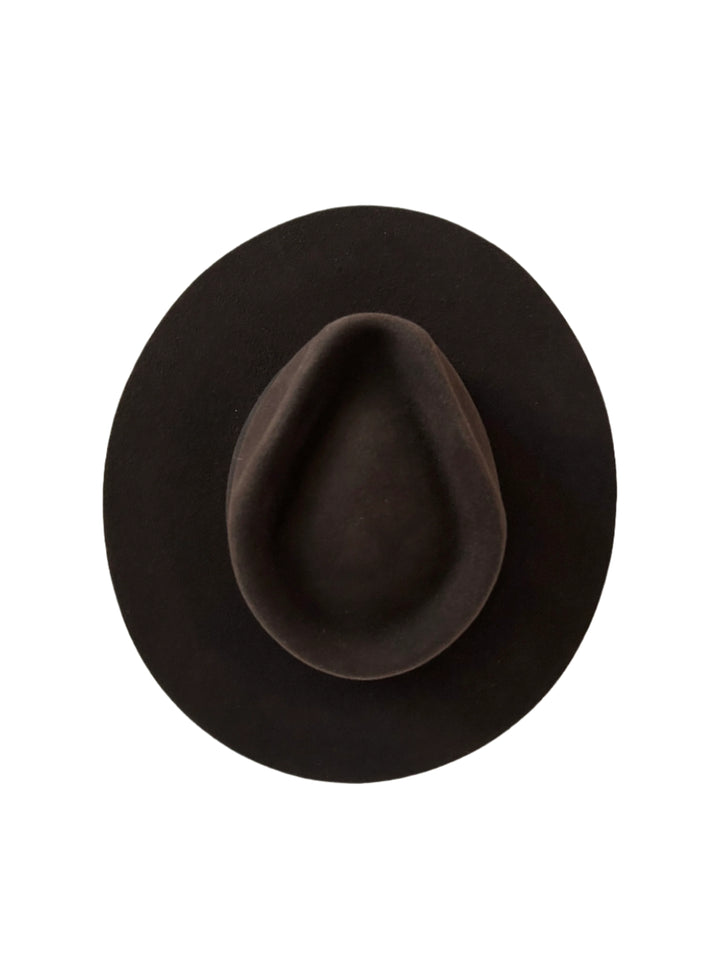 Emery Merino Wool Teardrop Rancher Hat - Espresso Brown