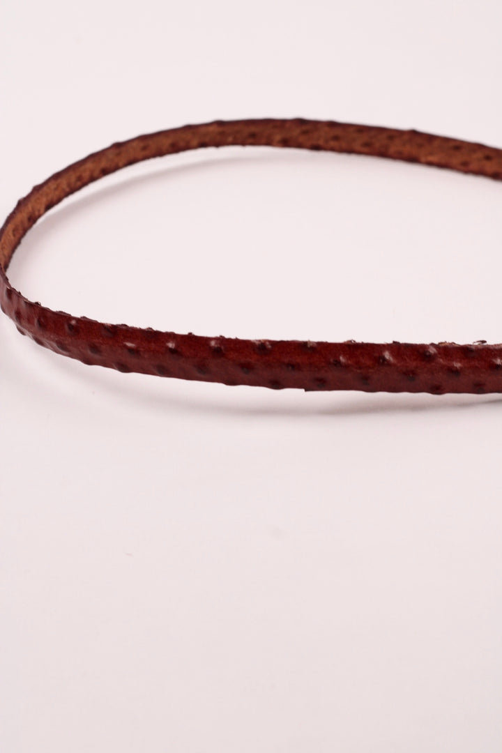 Leather Ostrich Hat Band  / Falu Red