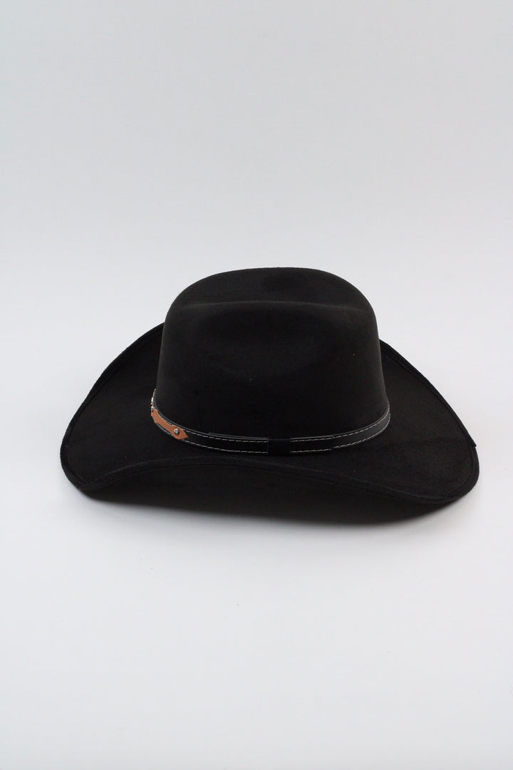Austin Vegan Suede Cowboy Hat- Black