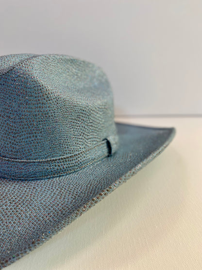 Western Cowboy Textured Hat- Steel Blue