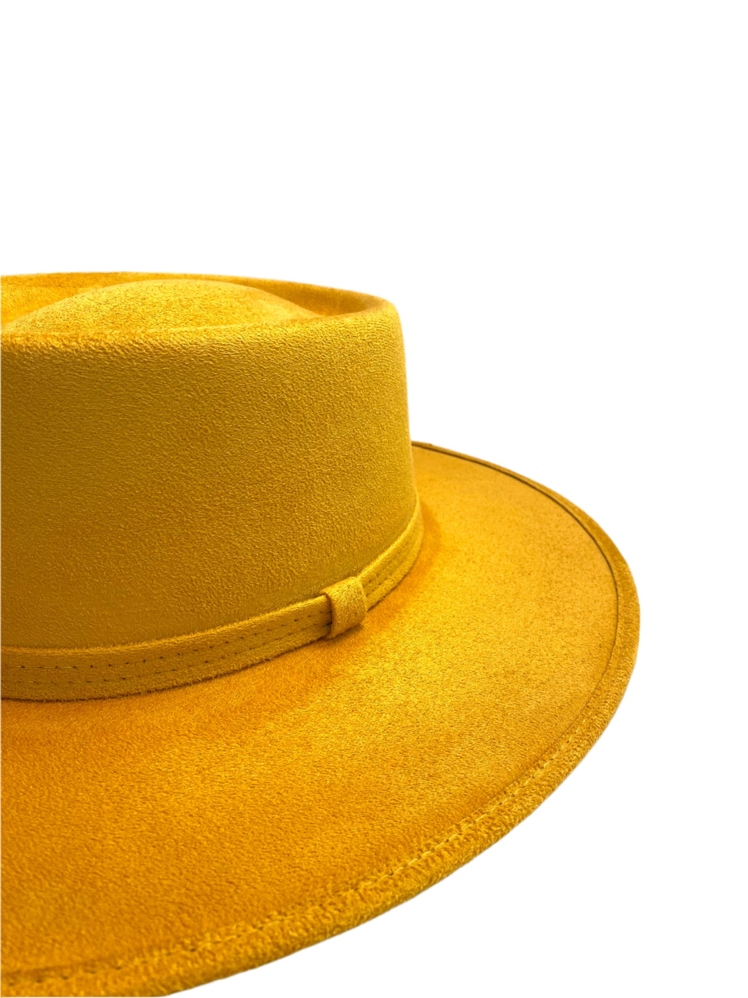 Vegan Suede Gambler Hat- Mustard