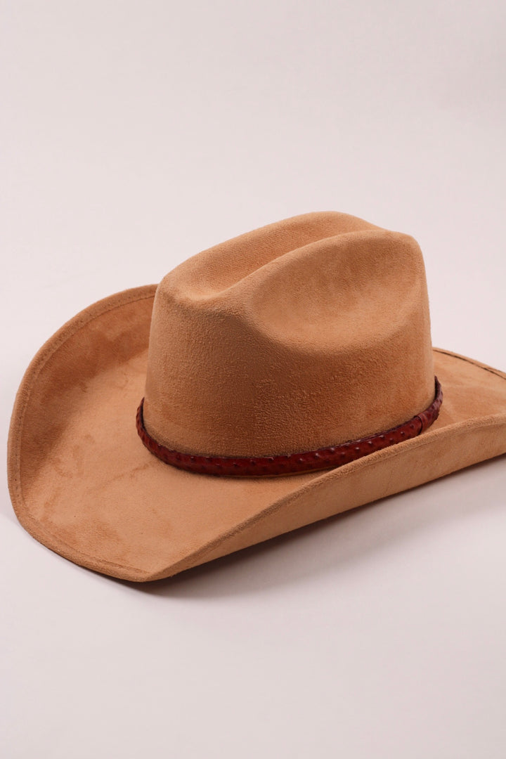 Leather Ostrich Hat Band  / Falu Red