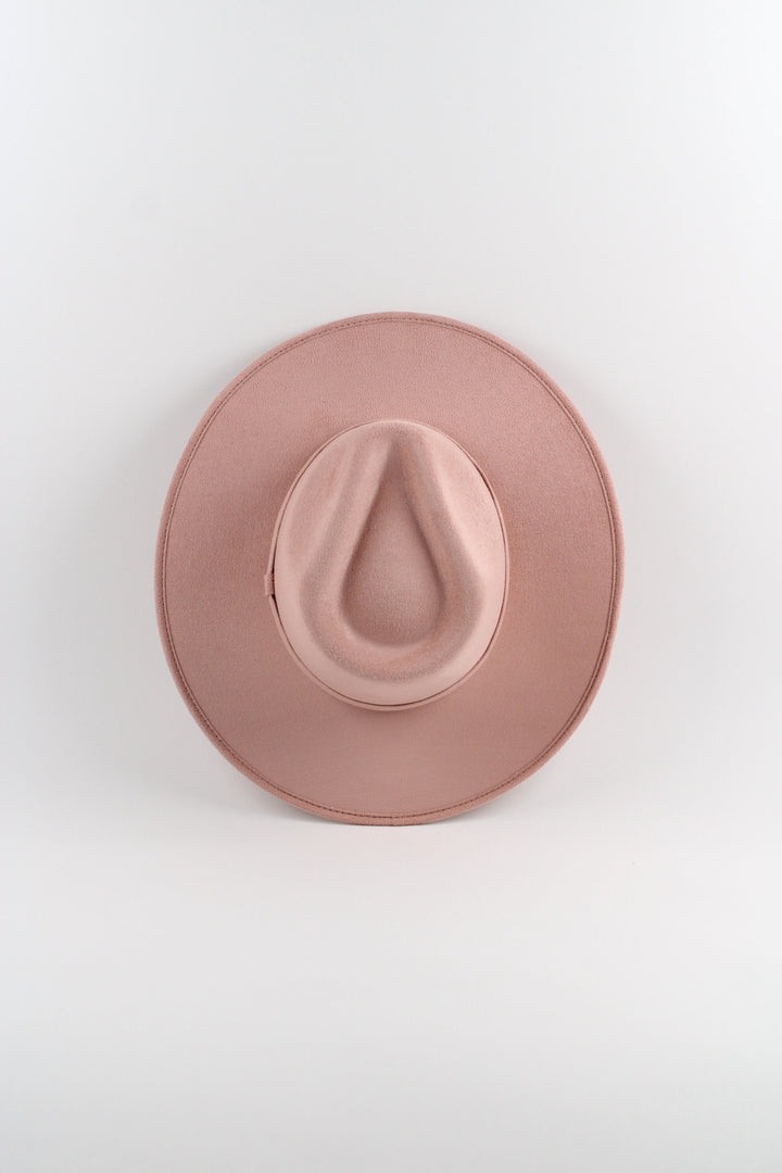 Vegan Suede Rancher Hat - Pale Dusty Rose
