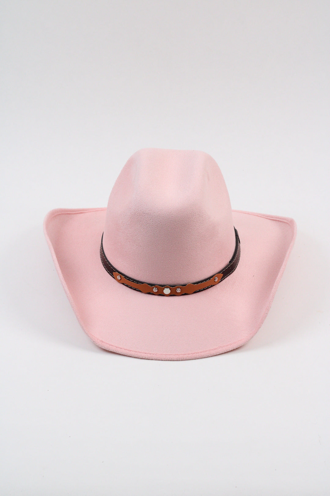 Austin Vegan Suede Cowboy Hat- Blush Pink