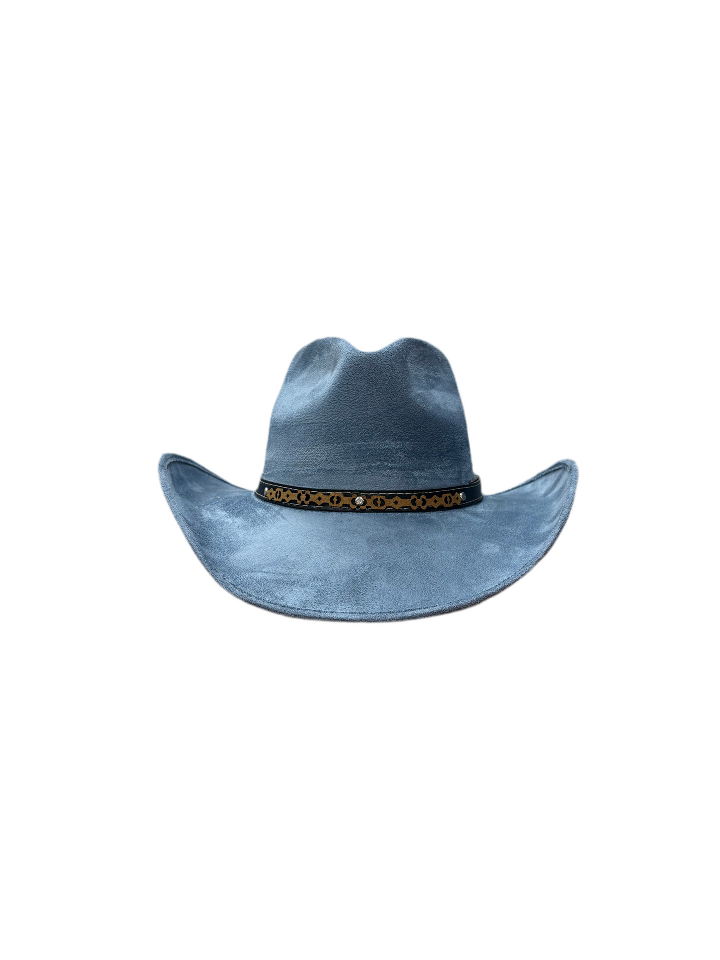 Santa Fe Vegan Suede Cowboy Rancher Hat- Steel Blue