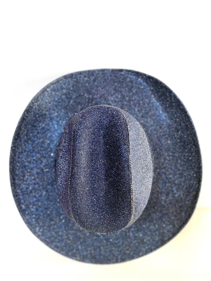 Western Cowboy Glitter Hat- Navy Blue