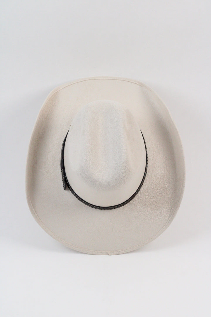 Austin Vegan Suede Cowboy Hat- Ivory