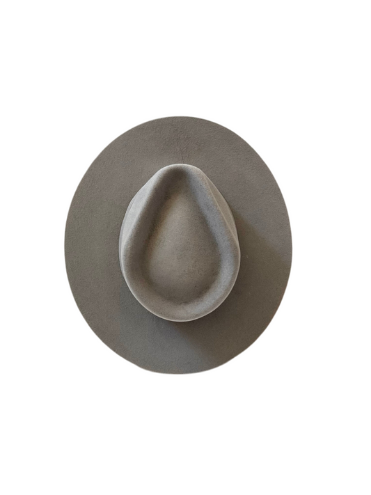 Emery Merino Wool Teardrop Rancher Hat - Grey