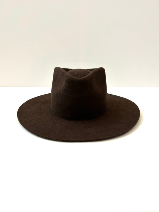 Emery Merino Wool Teardrop Rancher Hat - Brown