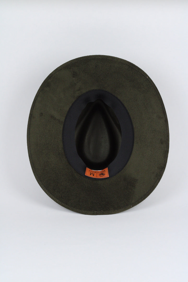 Amarillo Vegan Suede Cowboy Rancher Hat- Olive Green