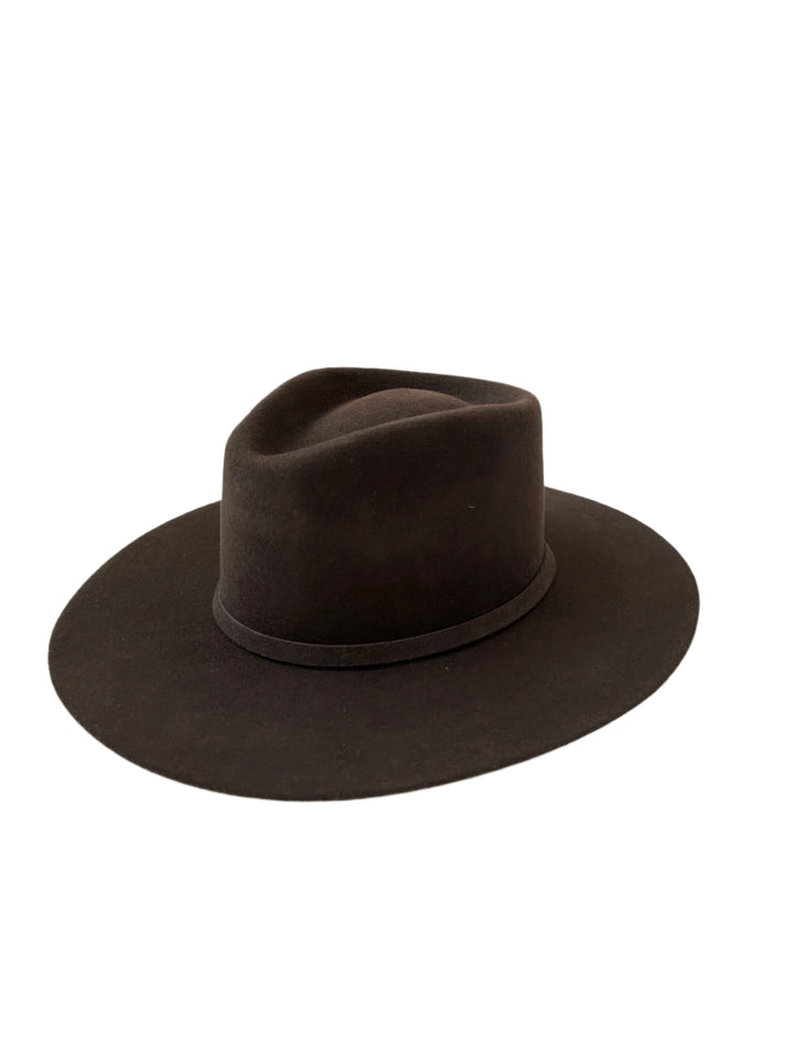 Emery Merino Wool Teardrop Rancher Hat - Espresso Brown