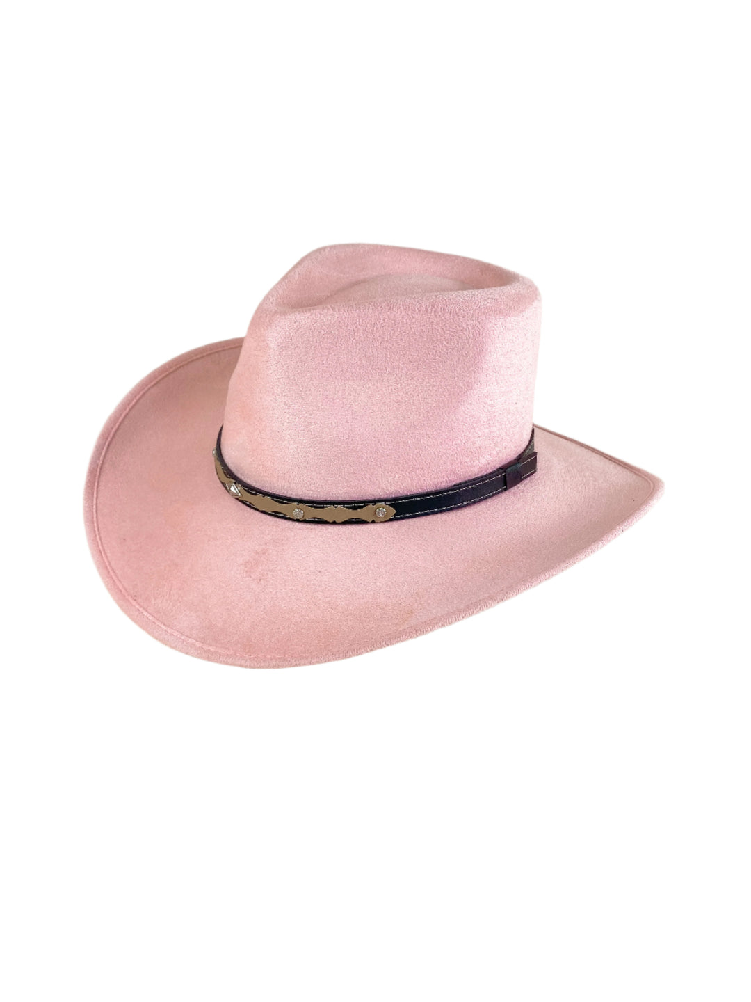 Santa Fe Vegan Suede Cowboy Rancher Hat- Blush Pink