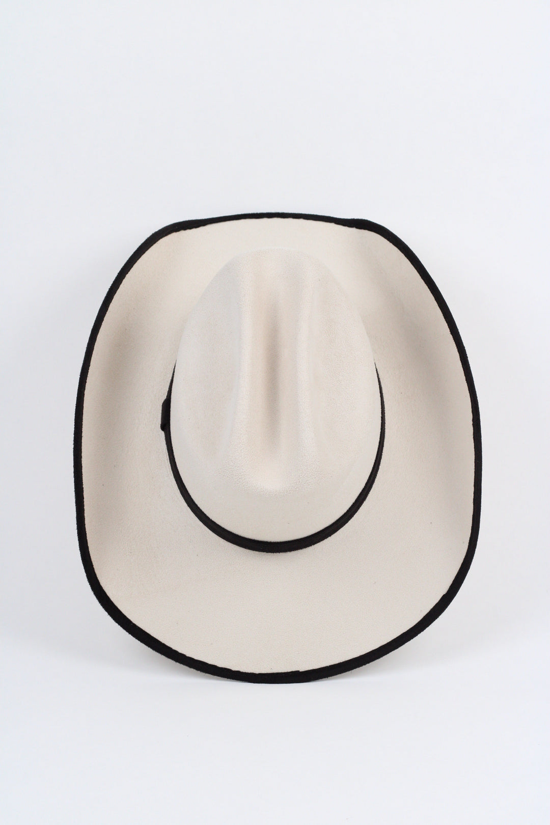 Texana Vegan Suede Cowboy Hat -Duo Tone - Ivory + Black