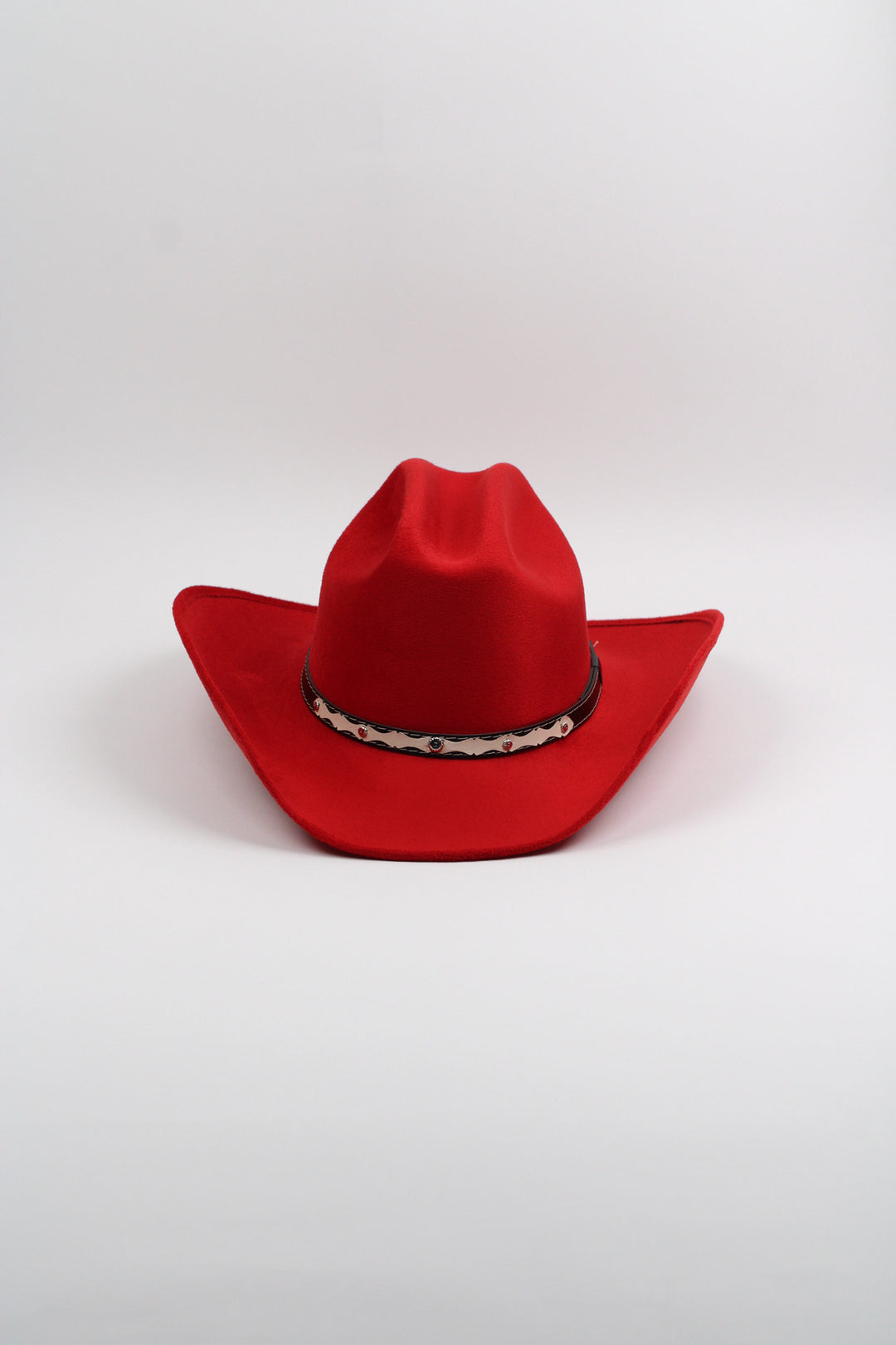 Texana Vegan Suede Cowboy Hat - Lipstick Red