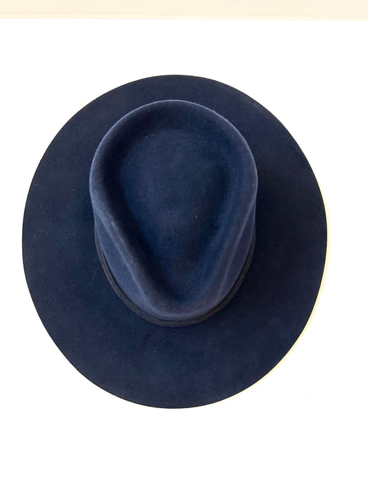 Emery Merino Wool Teardrop Rancher Hat - Navy Blue