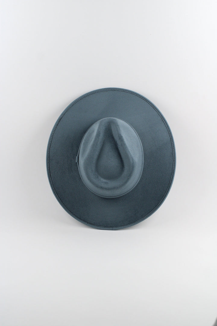 Vegan Suede Rancher Hat - Peacock Blue