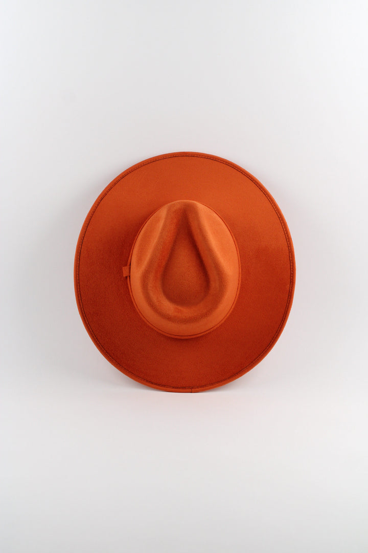 Vegan Suede Rancher Hat - Orange