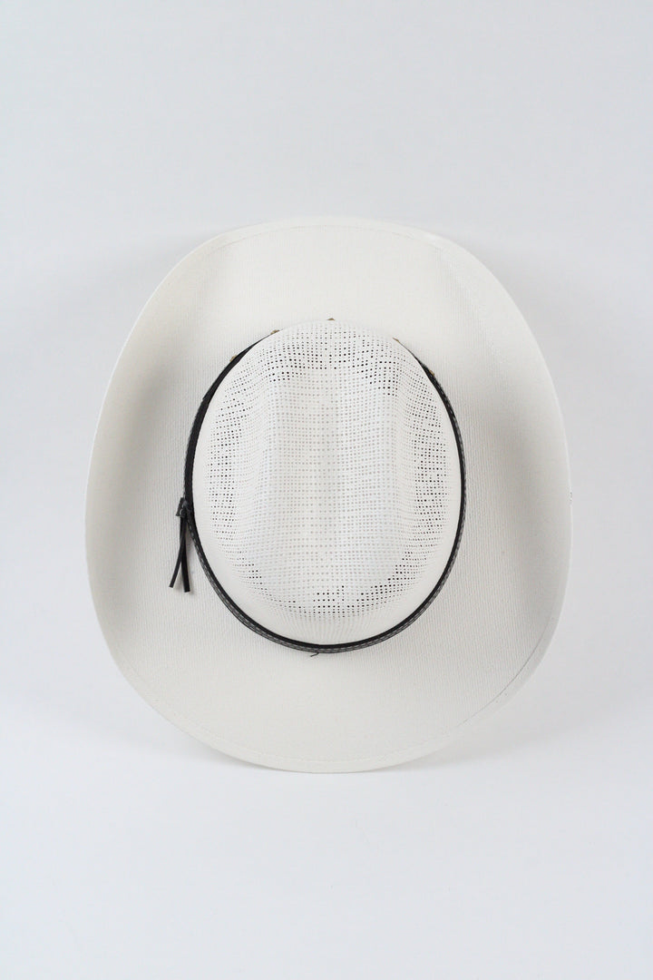 Kids Bullrider Mesh Top Structured Cowboy Hat - White