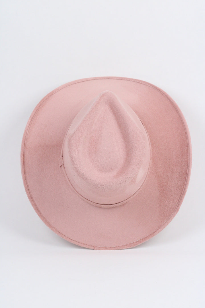 Amarillo Vegan Suede Cowboy Rancher Hat- Pale Dusty Rose