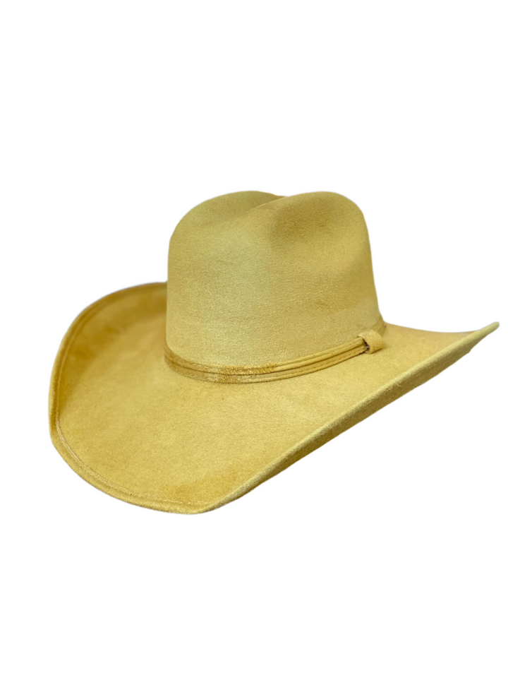 Austin Vegan Suede Cowboy Hat- Mustard w/o Band
