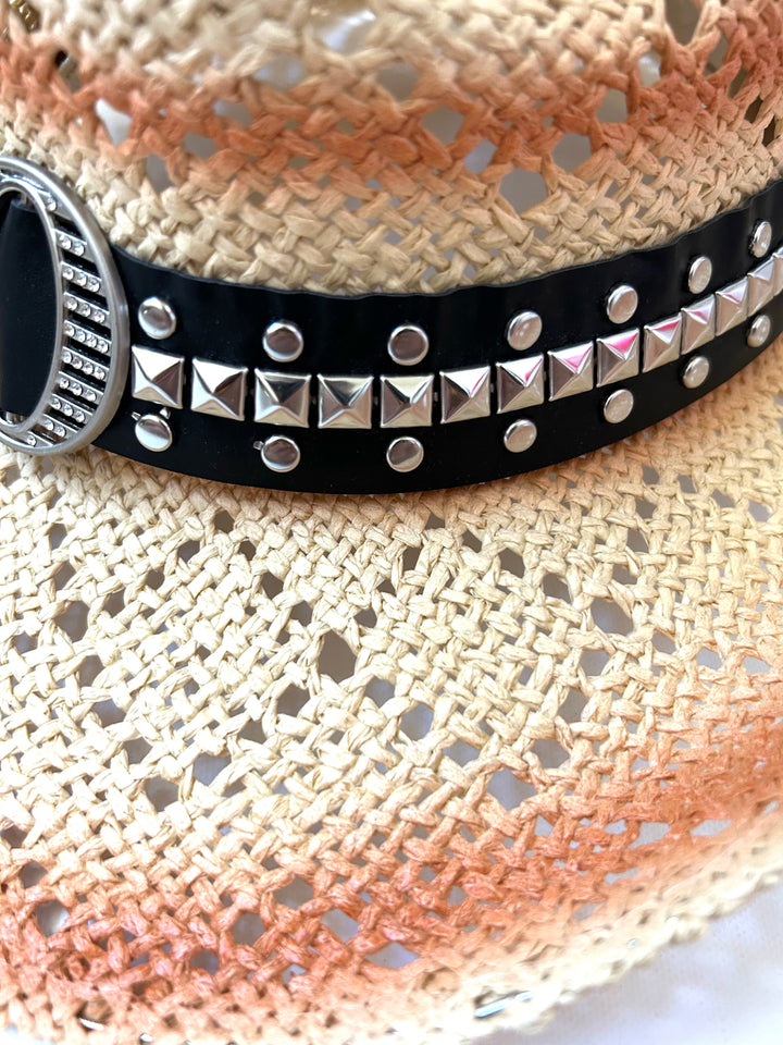 Ellie Cowboy Straw Hat - Black Band