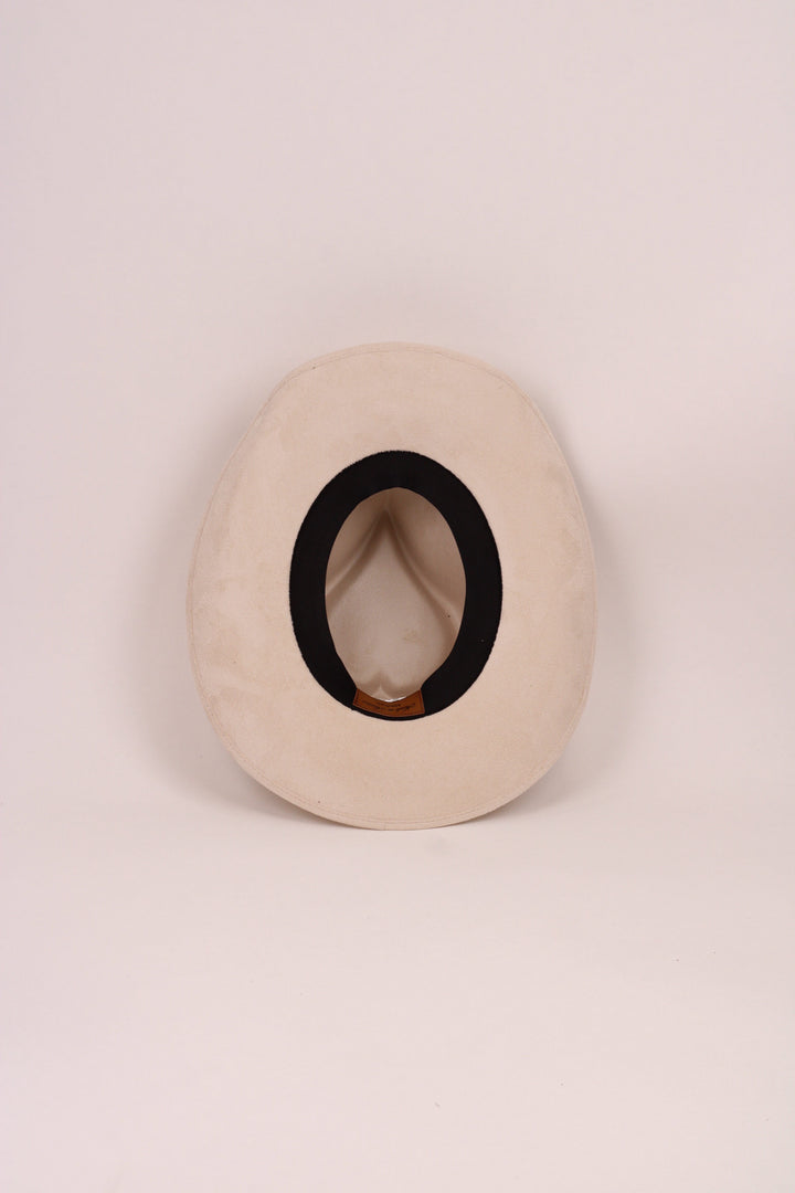 Vegan Suede Heart Shaped Cowboy Hat- Ivory