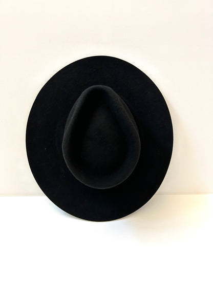 Emery Merino Wool Teardrop Rancher Hat - Black