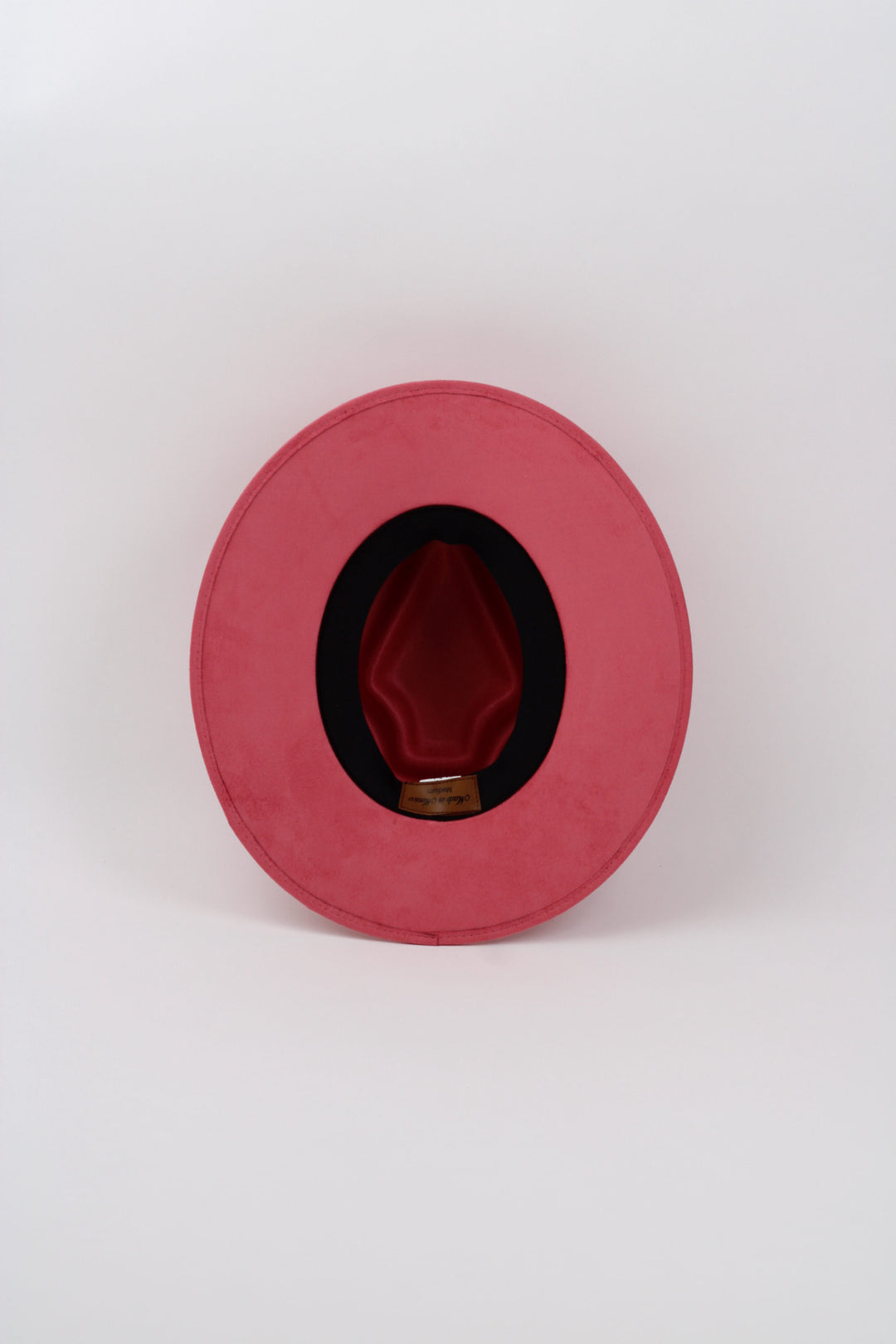 Vegan Suede Arrow Crown Hat- Coral Pink