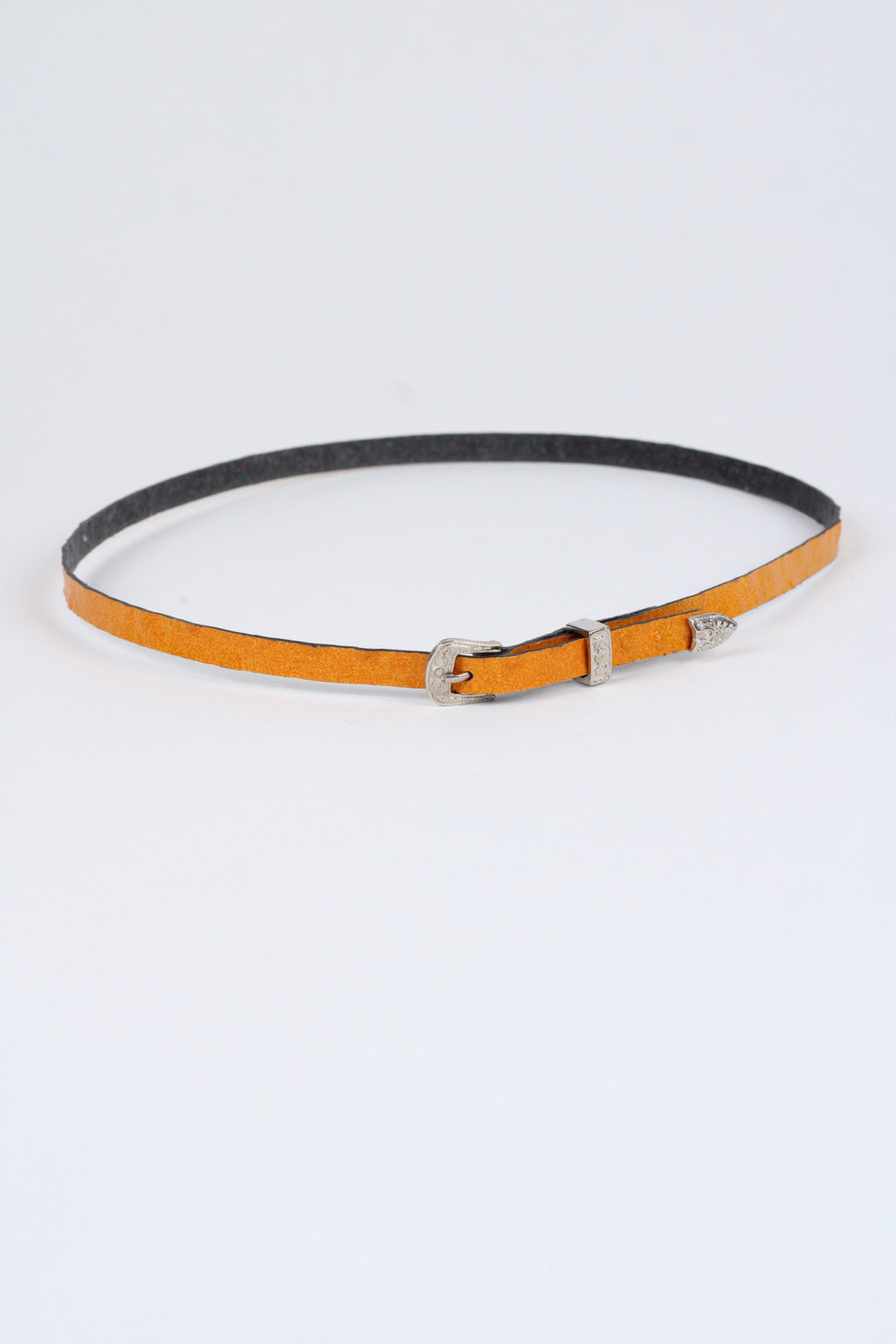 *Ostrich Print Leather Hat Band w/ Buckle