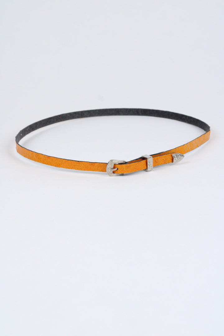 *Ostrich Print Leather Hat Band w/ Buckle