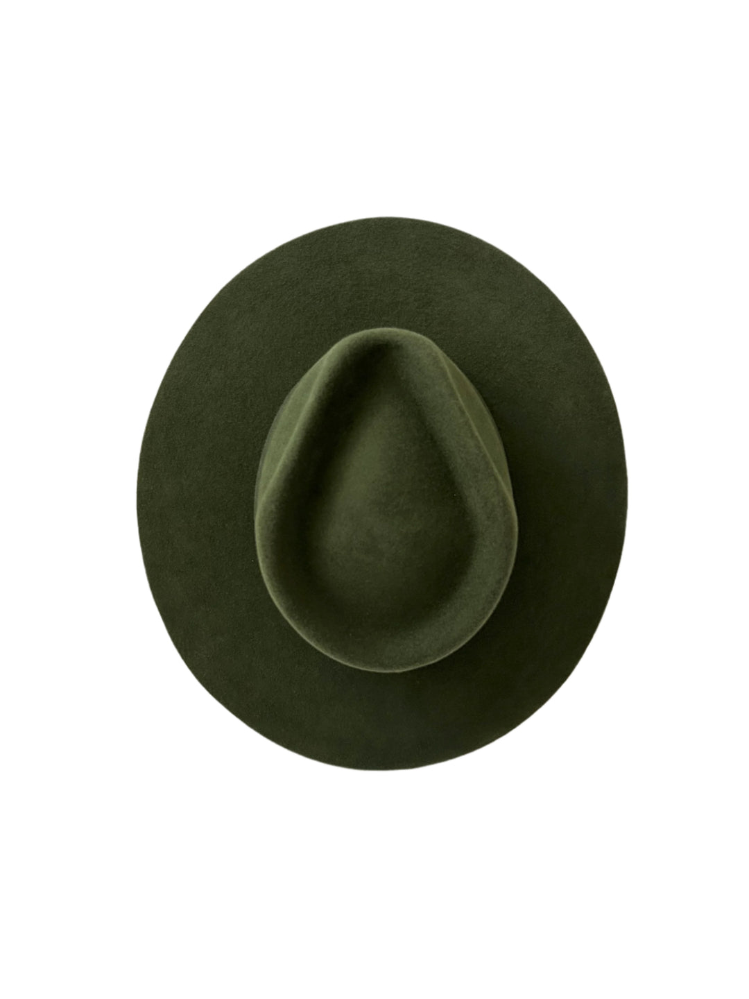 Emery Merino Wool Teardrop Rancher Hat - Forest Green