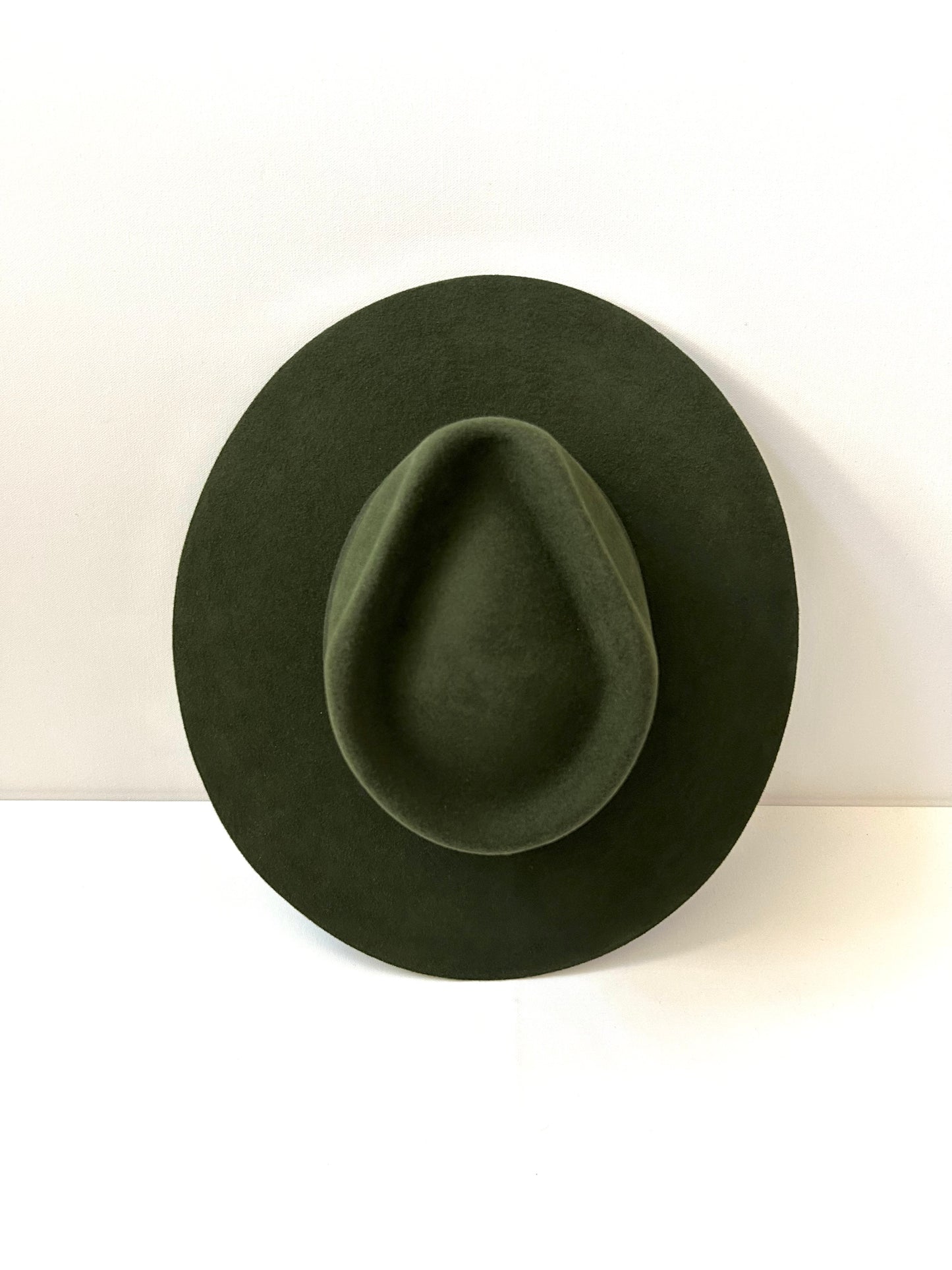 Emery Merino Wool Teardrop Rancher Hat - Forest Green