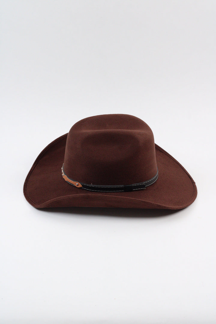 Austin Vegan Suede Cowboy Hat- Chocolate Brown