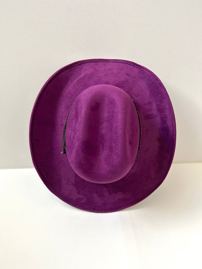 Kids Vegan Suede Austin Hat - Purple