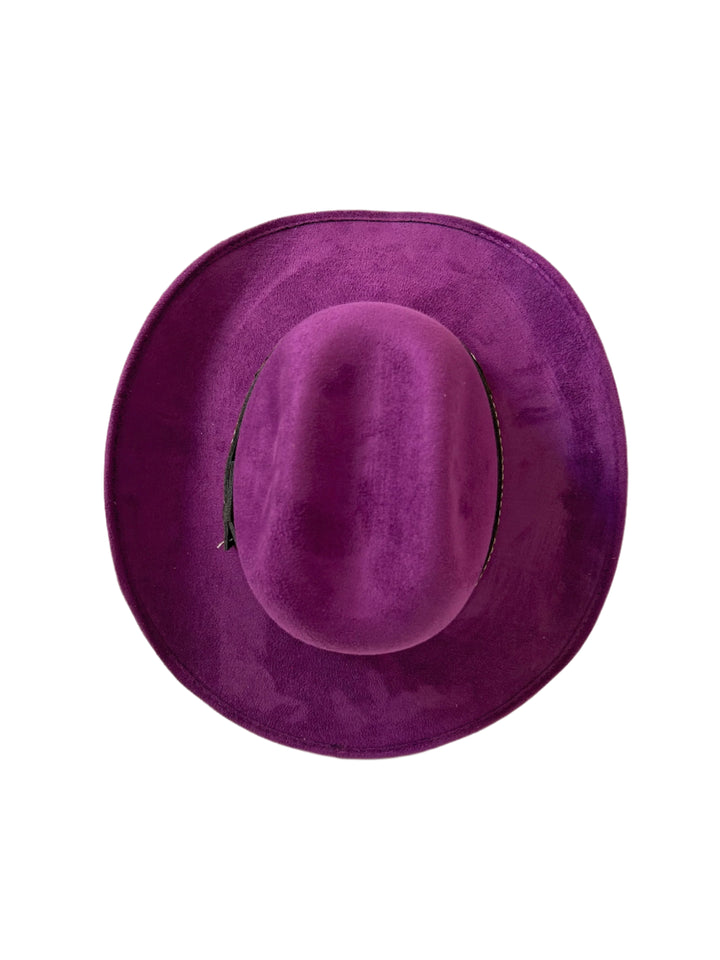 Kids Vegan Suede Austin Hat - Purple