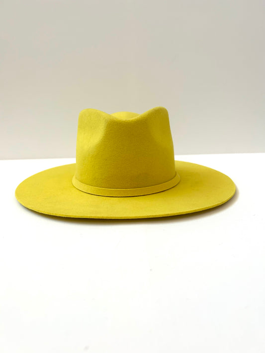 PREORDER Emery Merino Wool Teardrop Rancher Hat - Yellow
