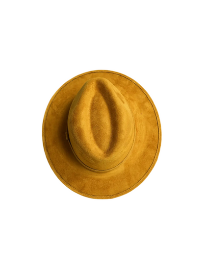 Kids Vegan Suede Hats - Mustard